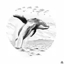 humpback whale watching tattoo design idea
