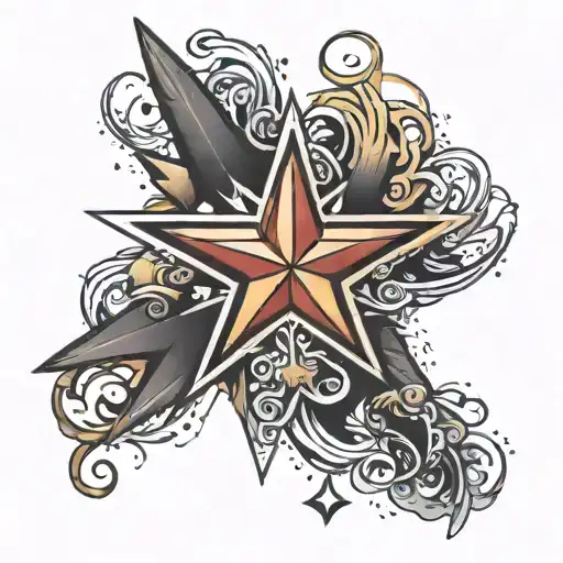 star and rebel tattoo design idea