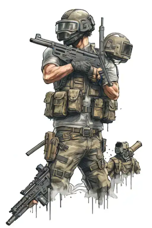 Pubg Gamer tattoo design idea