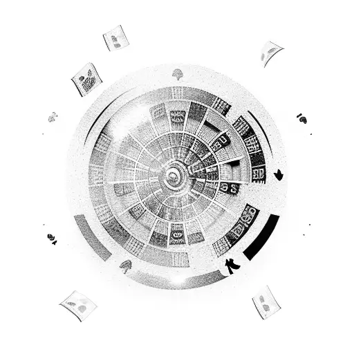  slot machine, hundred dollars bills falling tattoo design idea