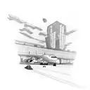  airport runway tattoo design idea