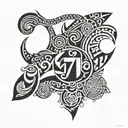 the date 1971 on the elbow part tattoo design idea