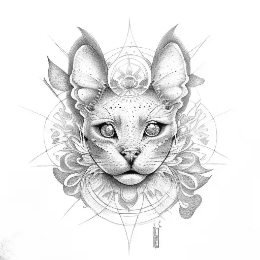 soleil avec papillon tattoo design idea