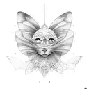 soleil avec papillon tattoo design idea