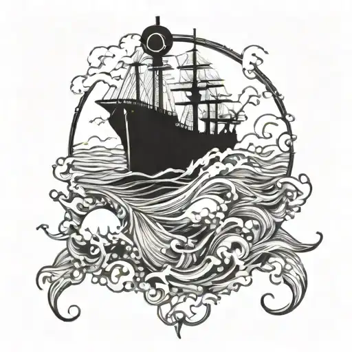 sea ship life  tattoo design idea