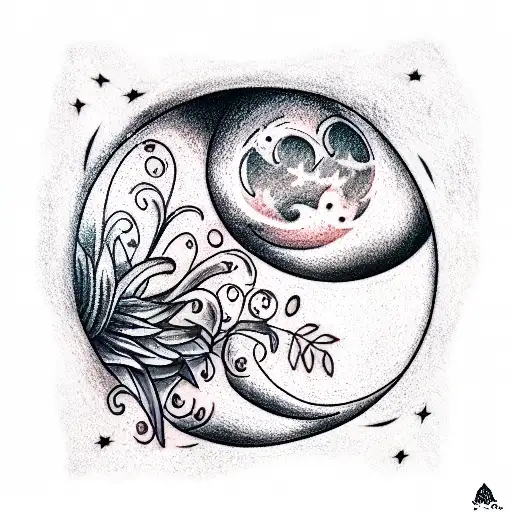 Moon tattoo design idea