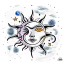 Sun and Moon tattoo design idea