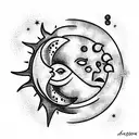 Sun and Moon tattoo design idea