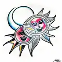 Sun and Moon tattoo design idea