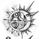 Sun and Moon tattoo design idea