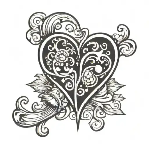 the name Mirna in a heart shape tattoo design idea