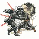 Darth vader vs anakin skywalker tattoo design idea