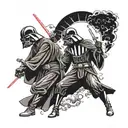Darth vader vs anakin skywalker tattoo design idea