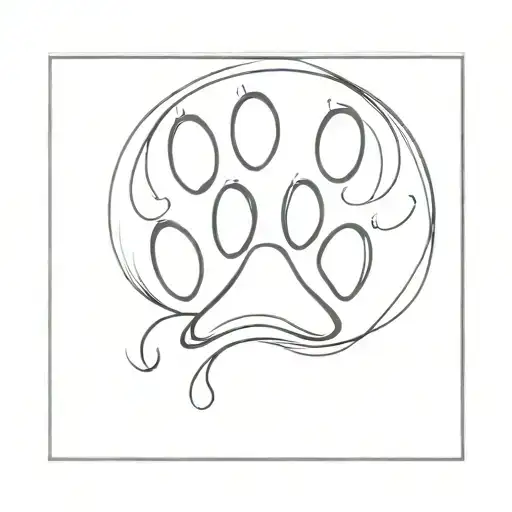 cat paw print tattoo design idea