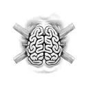 A brain aneurysm with Roman numerals 2015 and 2023 tattoo design idea