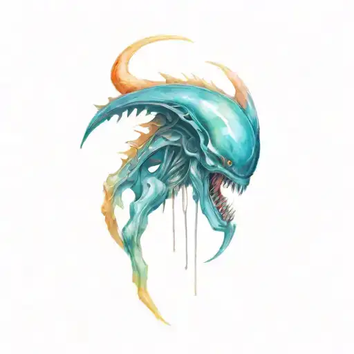 el xenomorfo de Alien y el predator tattoo design idea