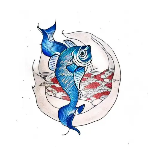 Beautiful magical fish  tattoo design idea