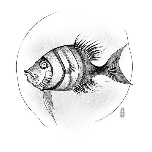 Beautiful magical fish  tattoo design idea