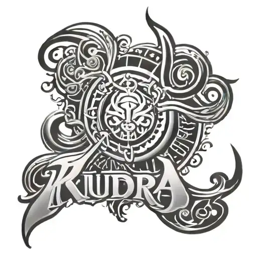 Text Rudra tattoo design idea