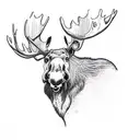 moose with hart tattoo design idea