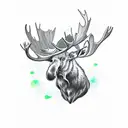 moose with hart tattoo design idea
