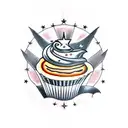 cupcake tattoo design idea