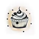 cupcake tattoo design idea