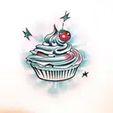 cupcake tattoo design idea