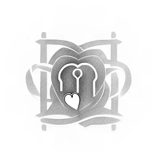 A realistic lock intertwined with a heart symbolizing love tattoo design idea