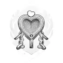 A realistic lock intertwined with a heart symbolizing love tattoo design idea