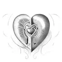 A realistic lock intertwined with a heart symbolizing love tattoo design idea