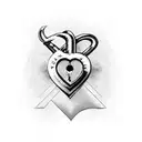 A realistic lock intertwined with a heart symbolizing love tattoo design idea