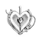 A realistic lock intertwined with a heart symbolizing love tattoo design idea