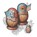 Russian nesting doll with American flag tattoo design idea
