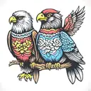 nesting doll American eagle tattoo design idea