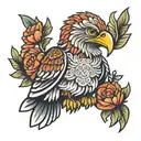 nesting doll American eagle tattoo design idea