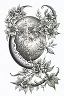 waxing  crescent moon tattoo design idea