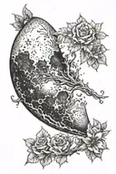 waxing  crescent moon tattoo design idea