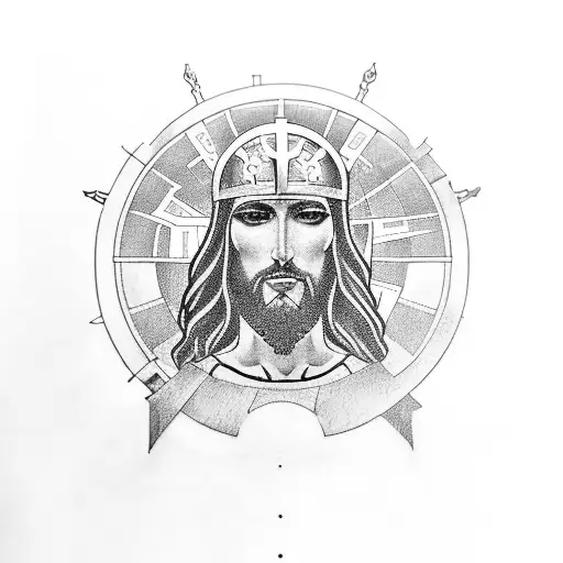 Steampunk Jesus tattoo design idea
