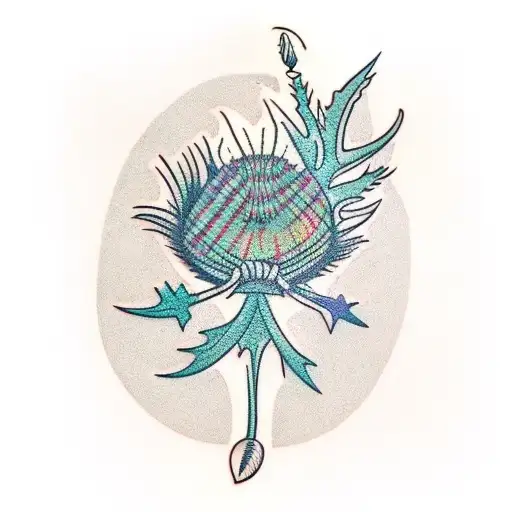 scottish thistle tattoo design idea