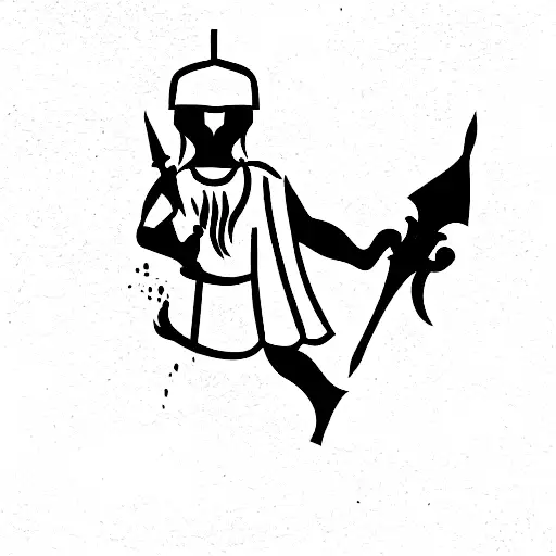 arabic warrior tattoo design idea