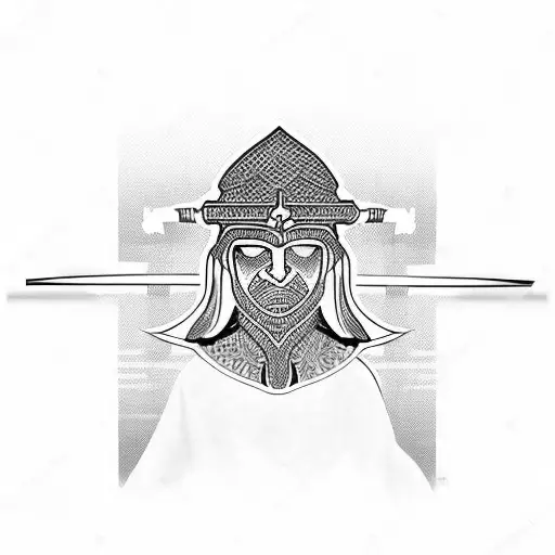 arabic warrior tattoo design idea