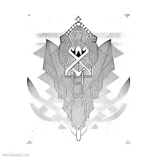 arabic warrior tattoo design idea