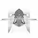 arabic warrior tattoo design idea