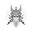 arabic warrior tattoo design idea