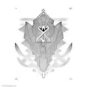 arabic warrior tattoo design idea