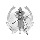 arabic warrior tattoo design idea