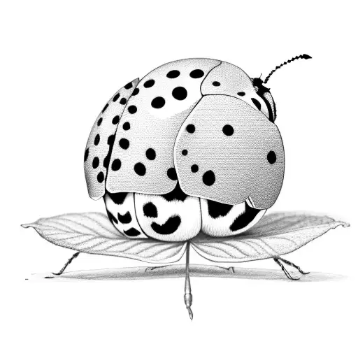 ladybug sitting on a leaf  tattoo design idea