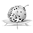 ladybug sitting on a leaf  tattoo design idea