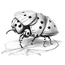ladybug sitting on a leaf  tattoo design idea
